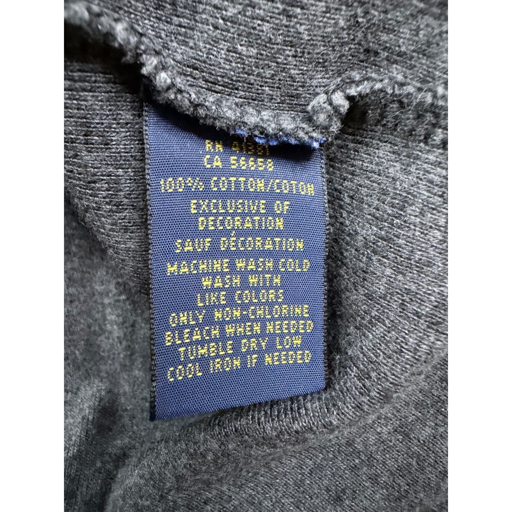 Polo Ralph Lauren V-Neck Tee Womens Large Grey Purple Pony Cotton - Picture 9 of 10